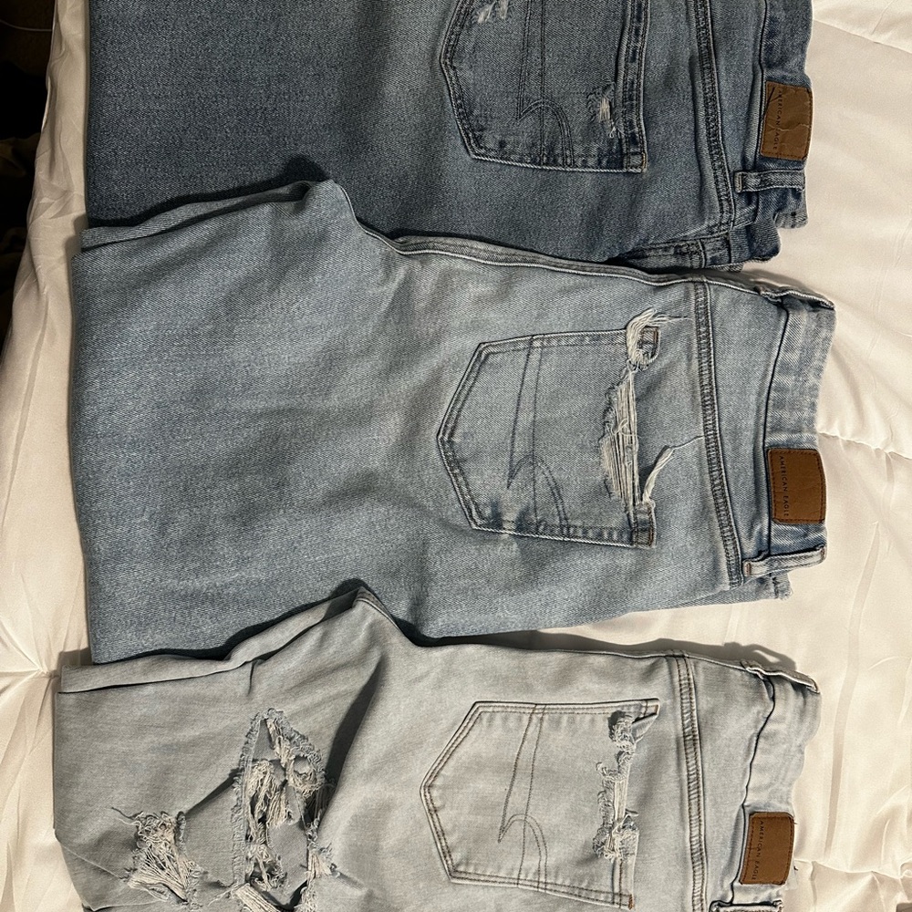 Lot of 3 size 8 regular curvy AE jeans